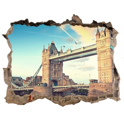 3D wall hole Tower Bridge in London