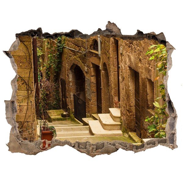 3D wall hole A charming street in the town