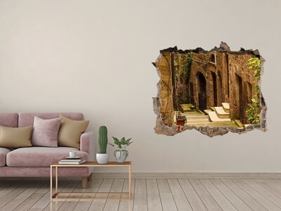 3D wall hole A charming street in the town