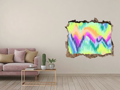 Hole in the wall sticker Rainbow background