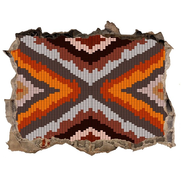 Hole wall sticker Mosaic patterns in earthy colors