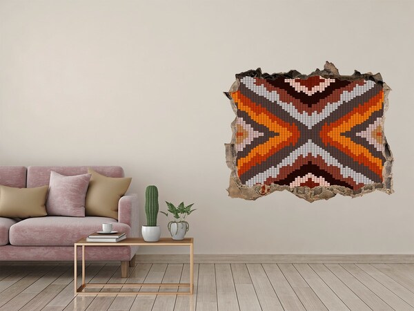 Hole wall sticker Mosaic patterns in earthy colors