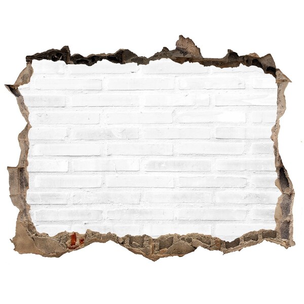 Hole wall sticker A damaged wall with a view of the bricks