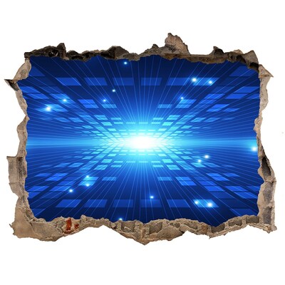 Hole wall sticker Digital space behind the wall