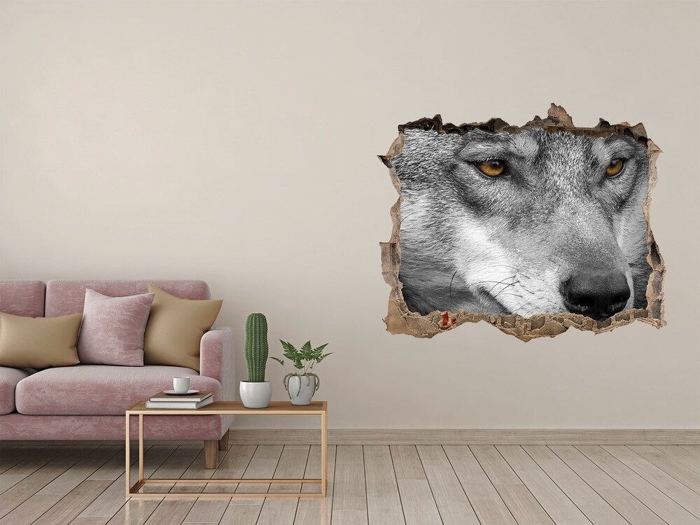 Hole wall sticker Wolf