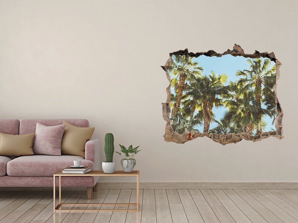 Hole in the wall decal High palm trees