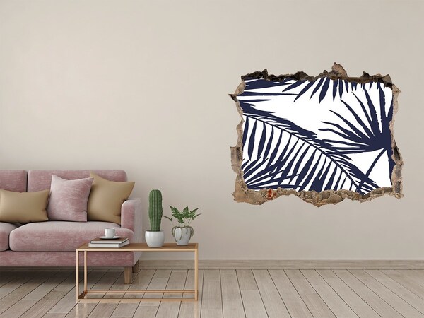 Hole in the wall sticker Palm leaves