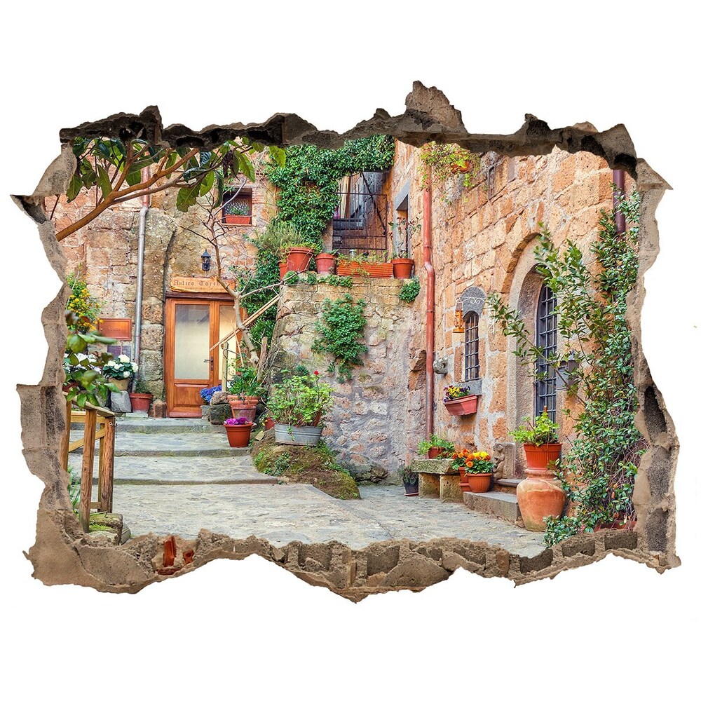 Hole in the wall sticker Italian streets