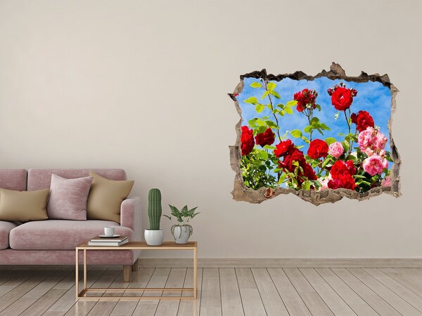 3D wall hole wallpaper Flowers in the sun