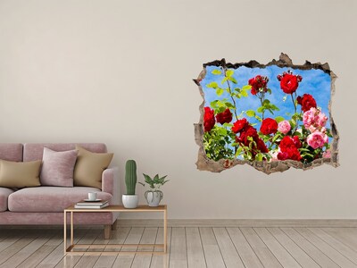 3D wall hole wallpaper Flowers in the sun
