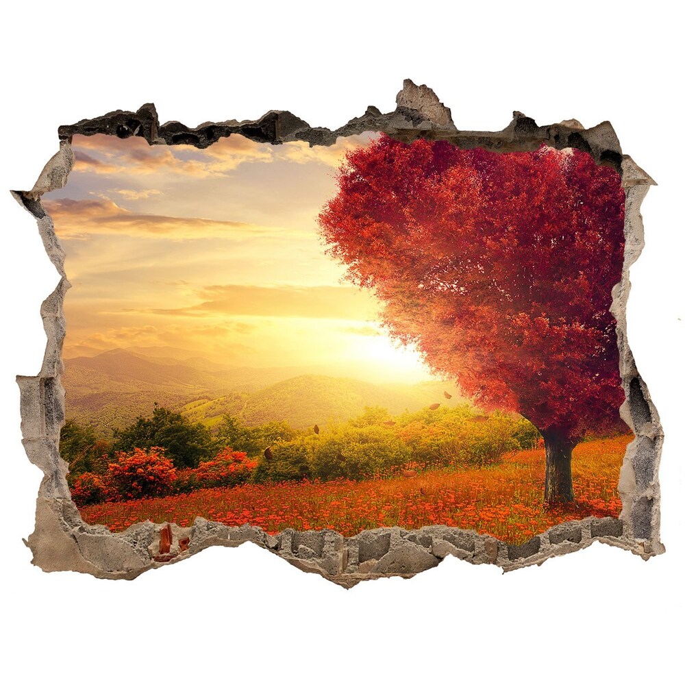 Hole in the wall sticker Tree Field Heart