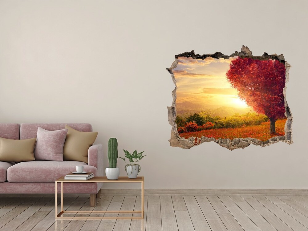 Hole in the wall sticker Tree Field Heart