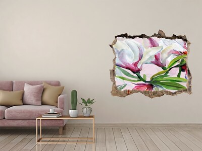 Hole wall sticker A flower paradise behind the wall