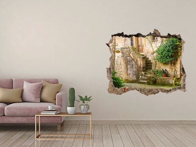 Hole wall sticker Charming stairs in an ancient town