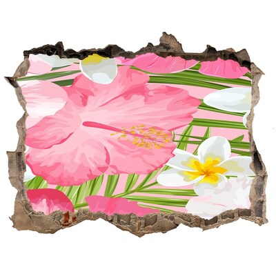 Hole wall sticker Tropical flowers