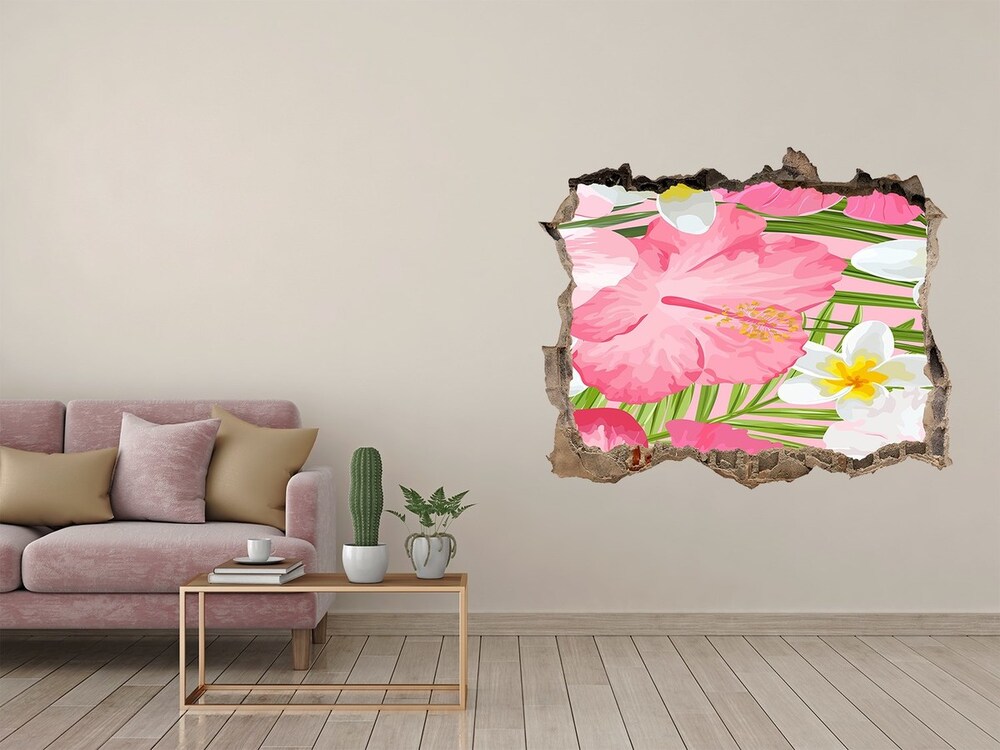 Hole wall sticker Tropical flowers