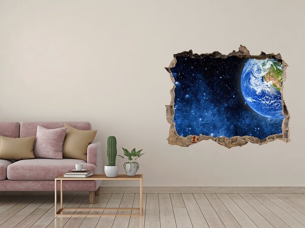 3D wall hole Globe