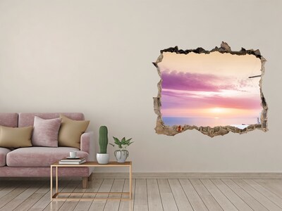 Hole wall sticker View of the Greek island