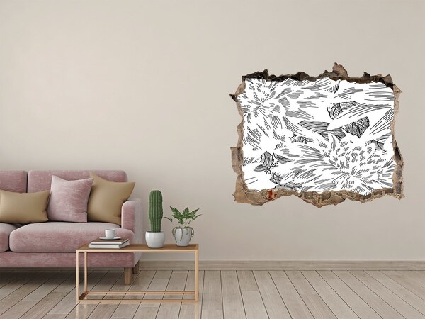 3D wall hole Floral pattern