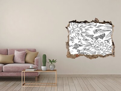 3D wall hole Floral pattern