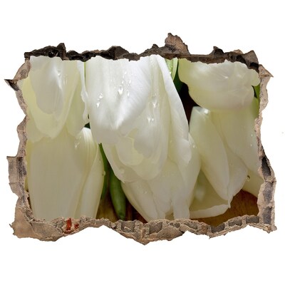 Hole wall sticker White tulips