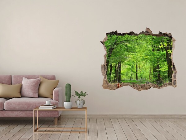 Hole wall sticker Green Forest in a Hole in the Wall