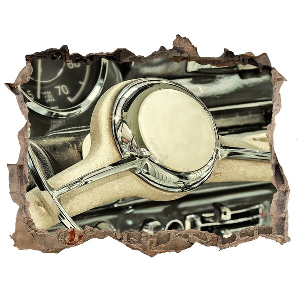 3D wall hole The stylish cockpit of a classic car