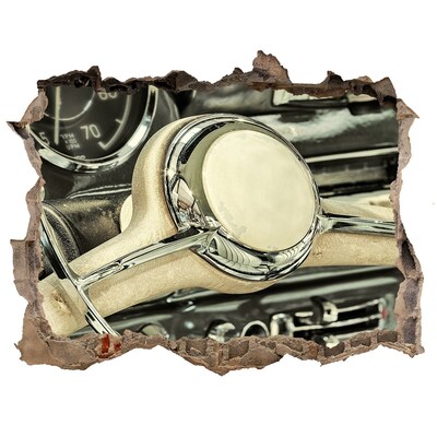 3D wall hole The stylish cockpit of a classic car