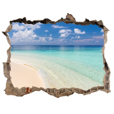 Hole wall sticker Beach in the Maldives