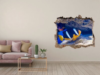 Hole wall sticker The underwater world of the coral reef