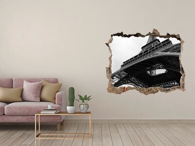 Hole in the wall sticker The Eiffel Tower in a monochromatic setting