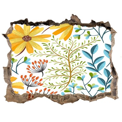 Hole in the wall decal A flower paradise behind the wall