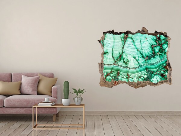 Hole in the wall sticker Malachite texture