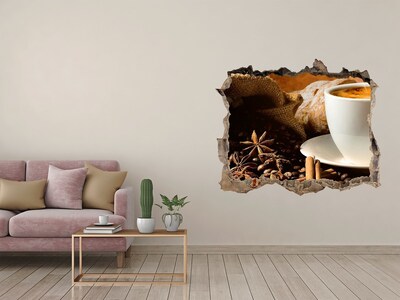 Hole in the wall sticker Coffee and fresh bread