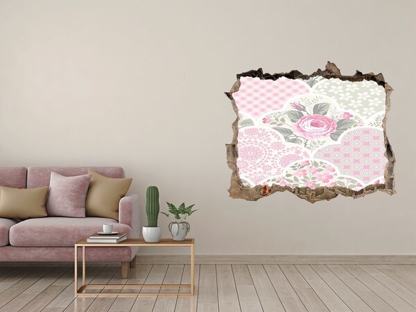 3D wall hole wallpaper Hole in the Wall Floral Pattern
