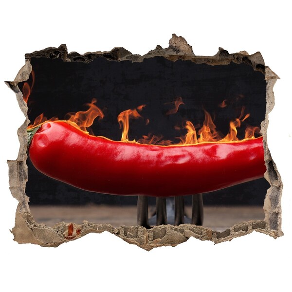 Hole in the wall decal Fire pepper