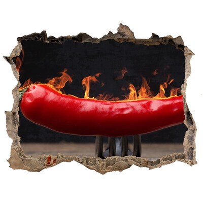 Hole in the wall decal Chilli pepper