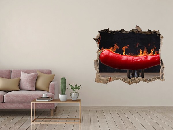 Hole in the wall decal Chilli pepper