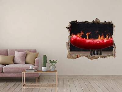 Hole in the wall decal Fire pepper