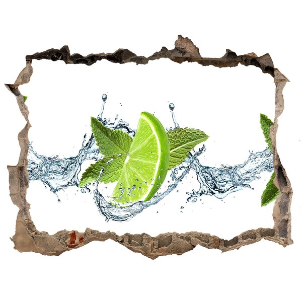 Hole in the wall decal A refreshing cocktail with lime