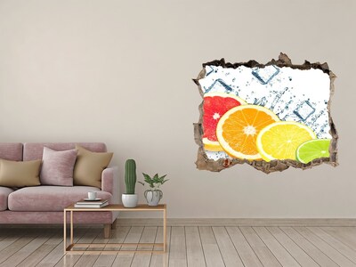 Hole in the wall decal Citrus fruits