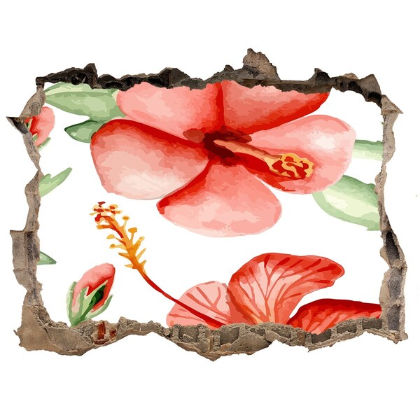 3D wall hole wallpaper Flower garden behind the walls