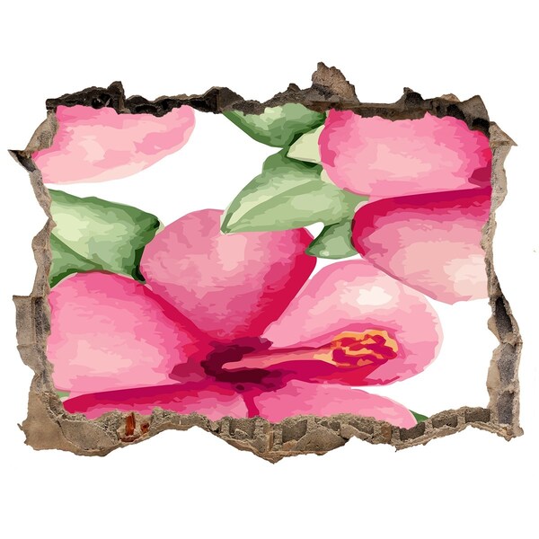 3D wall hole wallpaper A flower paradise behind the wall