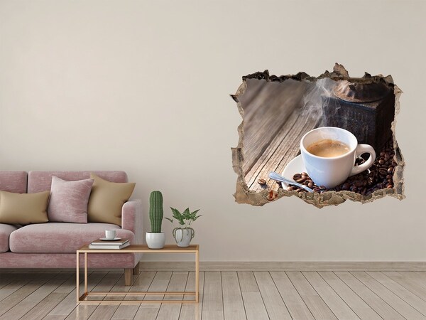 Hole in the wall sticker Morning coffee