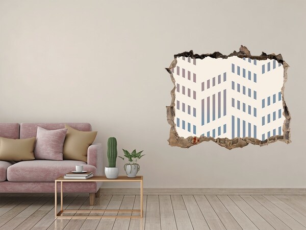 Hole in the wall decal Geometric background