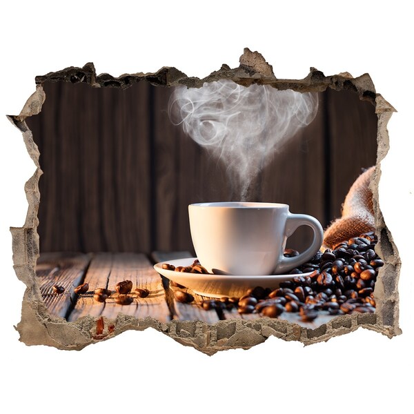 Hole wall sticker Coffee in a cozy cafe