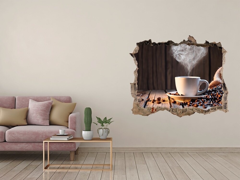 Hole wall sticker Cup of coffee