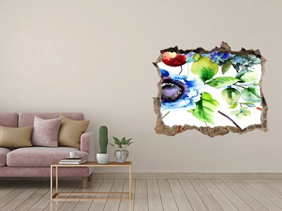 3D wall hole A floral burst of color