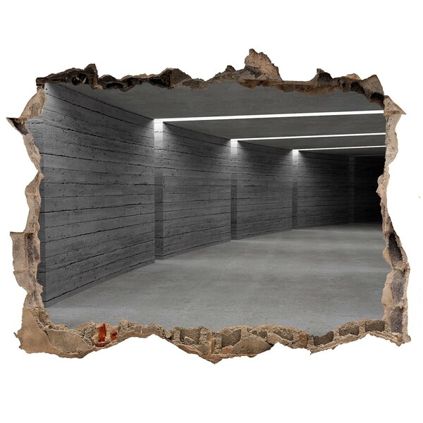 Hole wall sticker Interior of a modern warehouse