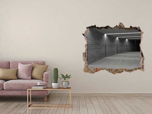 Hole wall sticker Interior of a modern warehouse